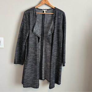 Eileen Fisher | Long Heathered Organic Cotton Open Front Cardigan Small